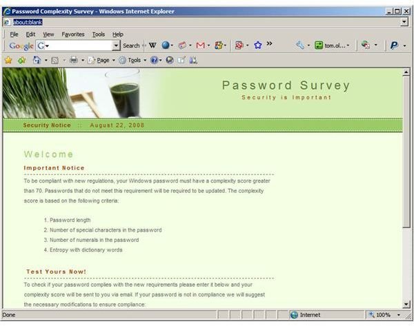 Figure 5: Password survey