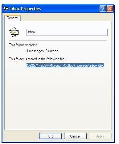 Locating Outlook Folder using Properties Dialog