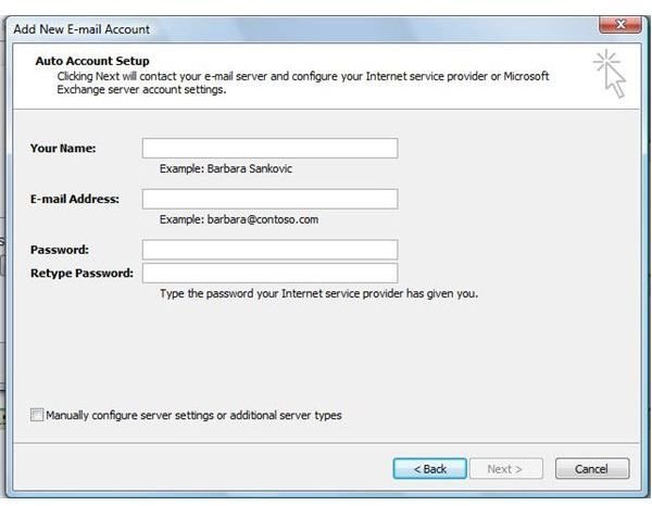 comcast email server settings outlook for vista