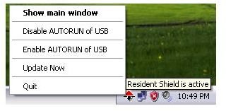 USB Disk Security&rsquo;s icon in systray