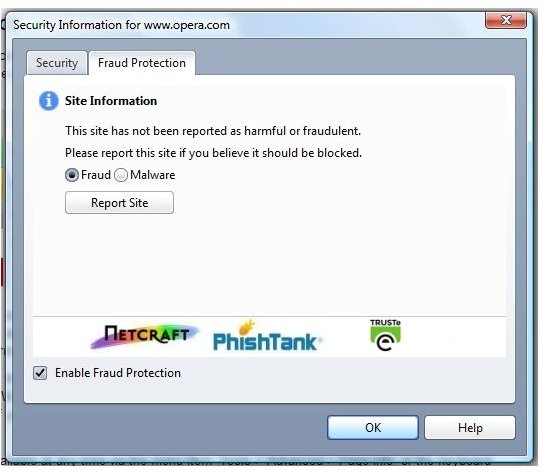 Fraud Reporting in Opera Browser