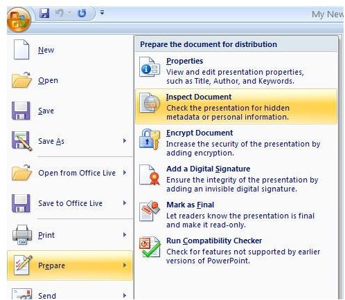 Remove Hidden Personal Data from PowerPoint Presentations Before Sharing Online or with Email