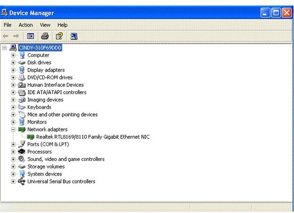 Reviewing the Windows Device Manager