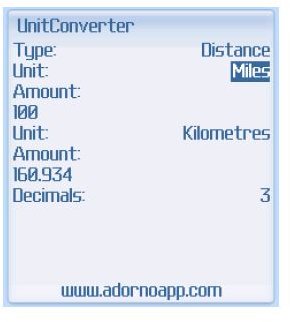 UnitConverter For Blackberry Smartphones - Main Page Screenshot