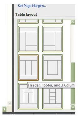 Select Table Layout