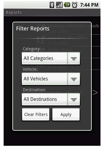 mileage-ledger-google-android-filter-for-reports-screenshot