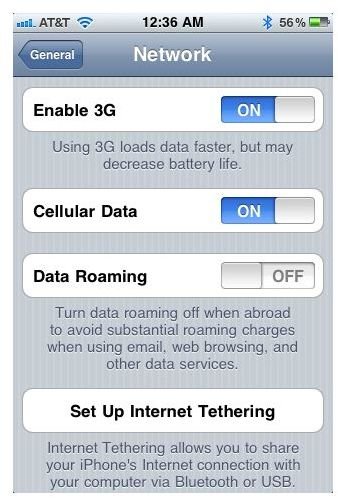iPhone won&rsquo;t send email - check cellular data