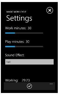 Magic Work Cycle Windows Phone 7 Productivity App