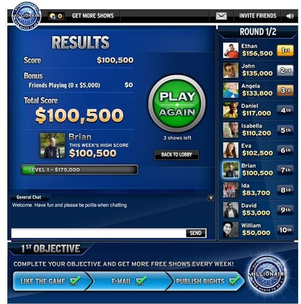 Facebook Who Wants To Be A Millionaire Game Review
