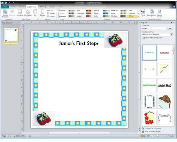 Baby Scrapbook Layouts: Tips, Tricks & How to Make Your Own Baby Scrapbook Layout using Microsoft Publisher