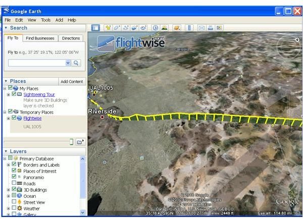 Google Earth Features - Live Flight Tracking