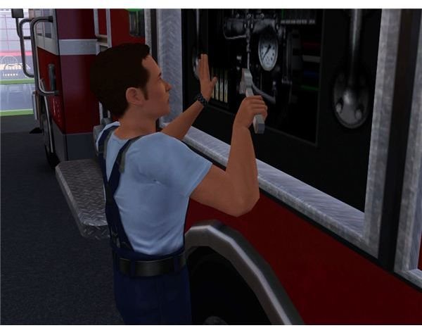 Performing maintenance on the fire engine helps your sim improve the handiness skill.