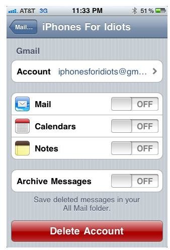 iPhone Email Account Options