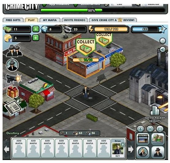 Facebook Games: Crime City Review - mafia games online