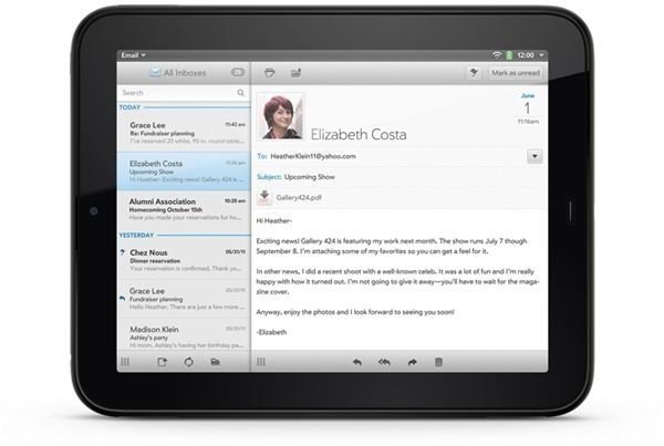 Email on the HP TouchPad