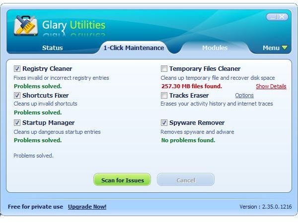 Glary Utilities Modules