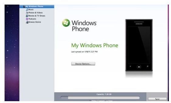 Sync Media with Windows Phone Connector for Mac