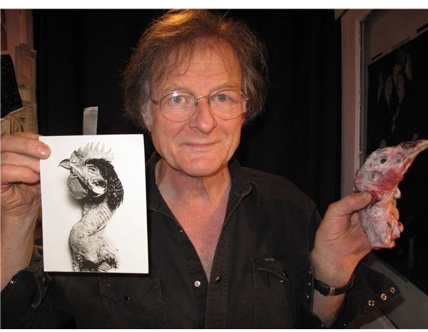 Irving Penn with One of his Photographs