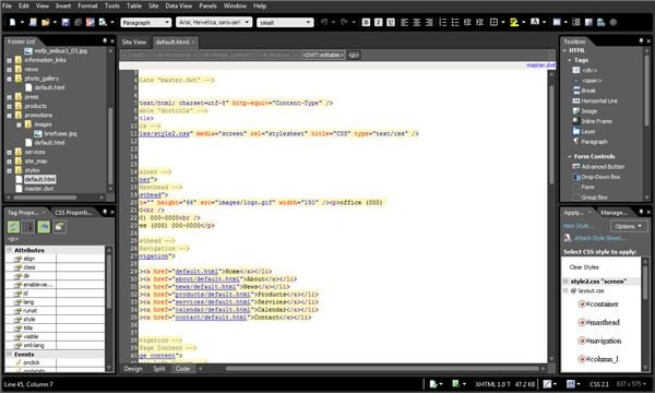 Expression Web 4 Code View