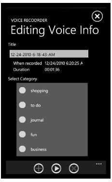 Voice Recorder for Windows Phone 7