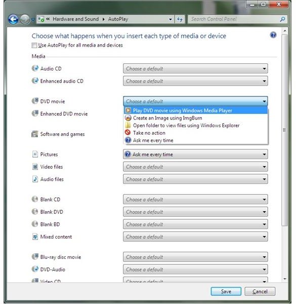 Windows 7 DVD AutoPlay - Enabling and Disabling AutoPlay for DVDs and Movies
