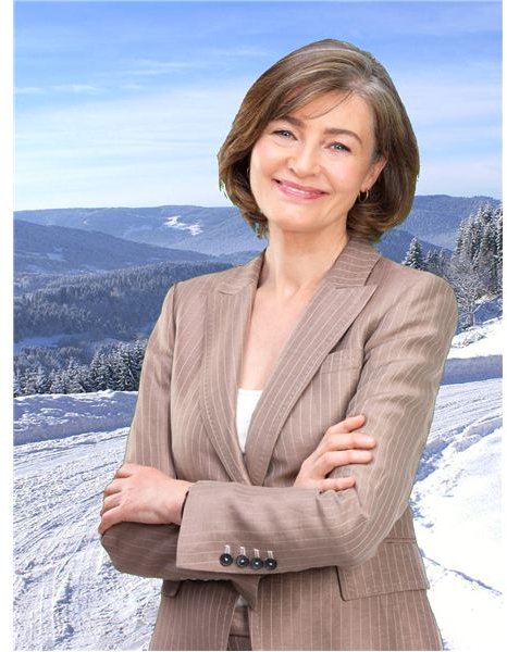 Woman with Winter Background