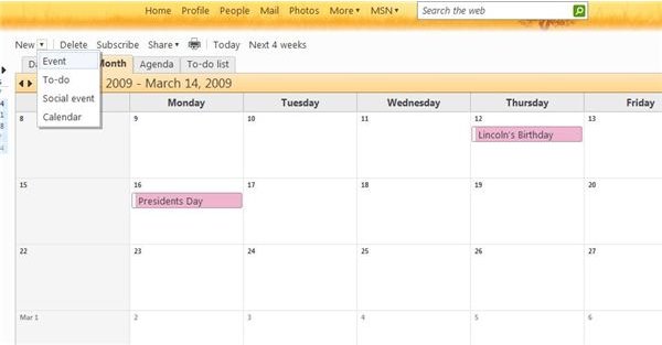 Create and Share a Windows Live Calendar