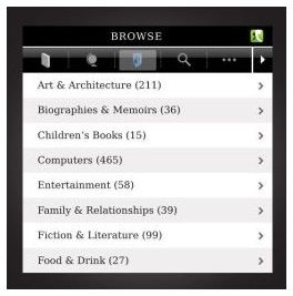 Screenshot Kobo App Browse Screen