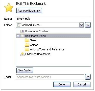 Editing Bookmarks
