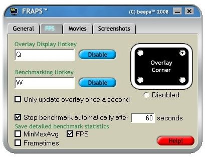 Fraps – 3D benchmark