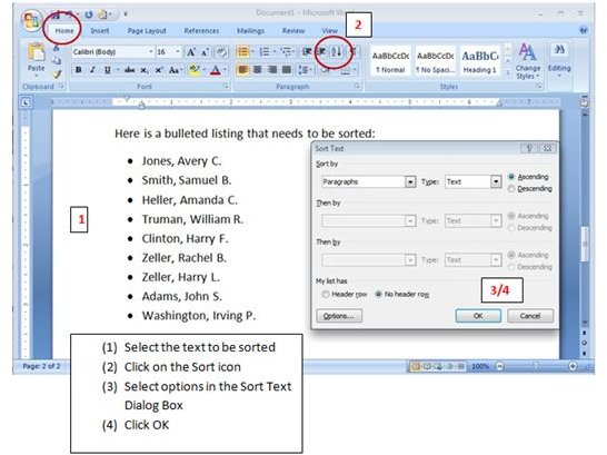 How to Sort Text in Microsoft Word