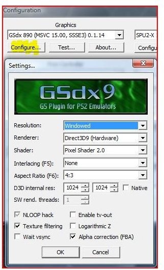 PCSX2 Graphics Configuration Example