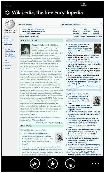 The Windows Phone 7 browser