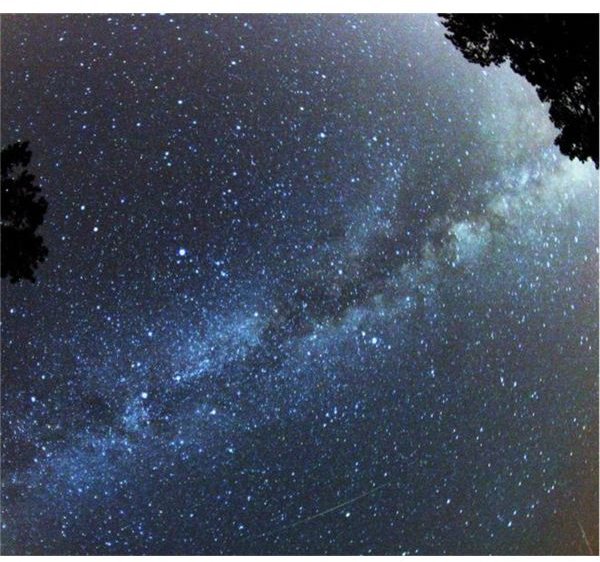 Milky Way - Perseid Meteor streak in lower right