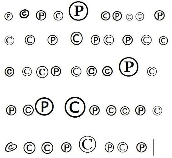 Copyright and Patent symbols