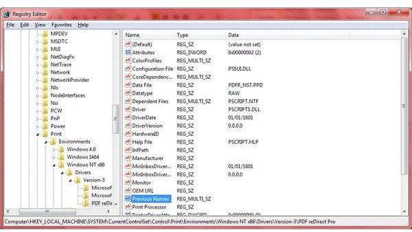 Fig 2 - Registry Tweak - Troubleshooting Cannot Install Network Printer on Windows 7