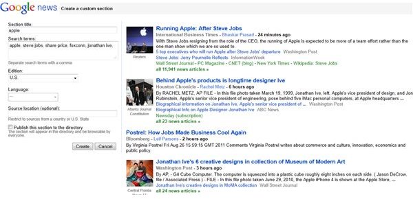 Creating Custom News Searches with Google