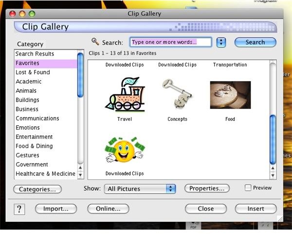 Click on ClipArt.cil file & add to your MSLibrary.