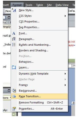 How to Add a Page Transition in Microsoft Expression Web