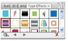 Adobe Illustrator CS3 Buttons - Oink and silver bullet button - type effects box