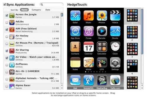 Managing Apps On Your iPod Touch in iTunes 9