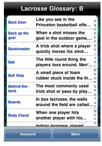 Lacrosse Glossary iPhone App