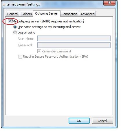 Figure 2 - Configure Outgoing Server