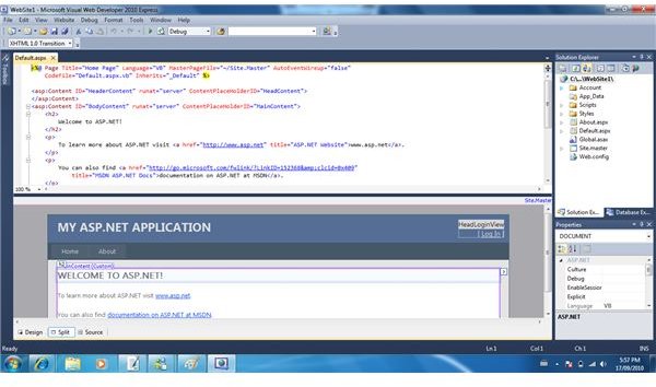 Visual Web Developer Split View