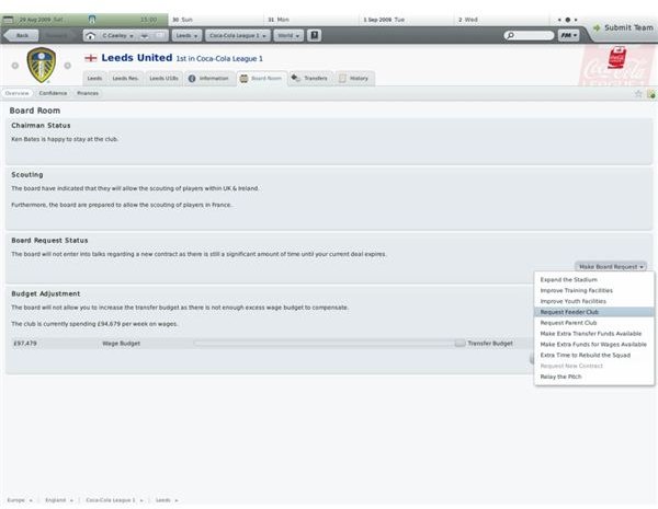 Football Manager 2010 Board Requests And Budgets
