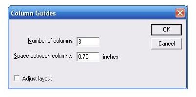 Enter values for your column guide