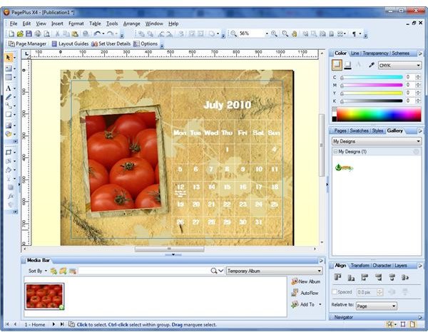 Designing Calendar in PagePlus X4