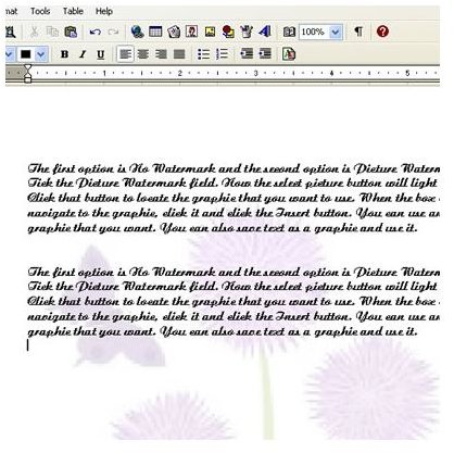 Microsoft Works Word Processor Beginner- inserting watermarks - watermark 