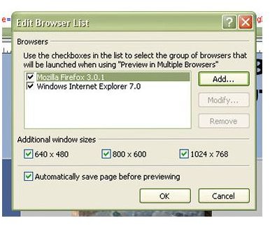 Edit Browser List Dialog Box