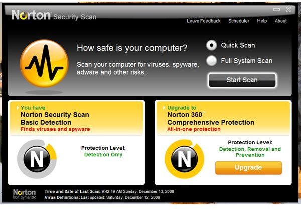 remove norton security scan